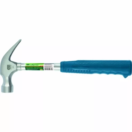 Молоток гвоздодер металлическая трубчатая обрезиненная рукоятка вес 450гр боек 27мм СИБРТЕХ 10436 купить в Урае