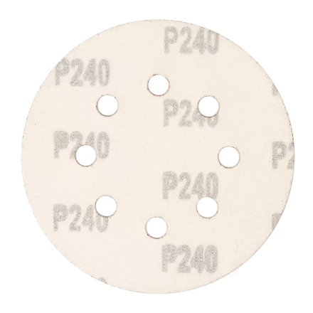 Круг абразивный на ворсовой подложке под &quot;липучку&quot;, перфорированный, P 240, 125 мм, 5 шт Сибртех 738117 купить в Урае