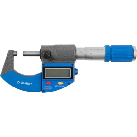 Микрометр ЗУБР &quot;ЭКСПЕРТ&quot; гладкий цифровой, МКЦ 25, диапазон 0-25мм, шаг измерения 0,001мм 34482-25_z01 купить в Урае