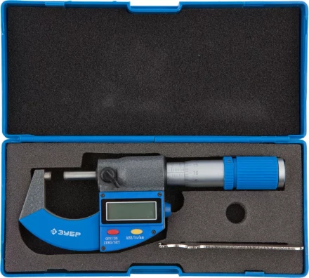 Микрометр ЗУБР &quot;ЭКСПЕРТ&quot; гладкий цифровой, МКЦ 25, диапазон 0-25мм, шаг измерения 0,001мм 34482-25_z01 купить в Урае