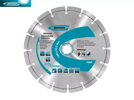 Диск алмазный 230 х 22,2 мм лазерная приварка сегментов сухое резание GROSS 73008 купить в Урае