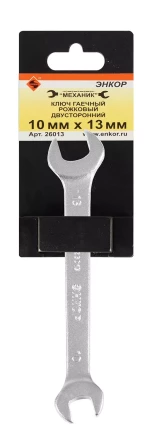 Ключ гаечный рожковый двусторонний 10х13 Энкор 26013 купить в Урае