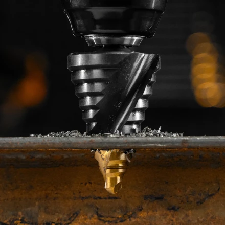 Сверло ступенчатое Denzel 723605, 9-12-15-18-21-24-27-30-33-36 мм, Р6М5, 6-гр. хвостовик купить в Урае