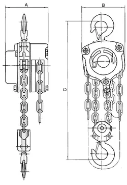 Таль ручная цепная тип HSZ-C г-п 5 тонн H=3 метра купить в Урае