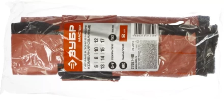 Набор ЗУБР &quot;МАСТЕР&quot;: Ключ гаечный комбинированный, Cr-V сталь, хромированный, 6-17мм, 8шт 27087-H8 купить в Урае