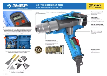 Фен технический + кейс ФТ-П2000 М2ДК серия ПРОФЕССИОНАЛ купить в Урае