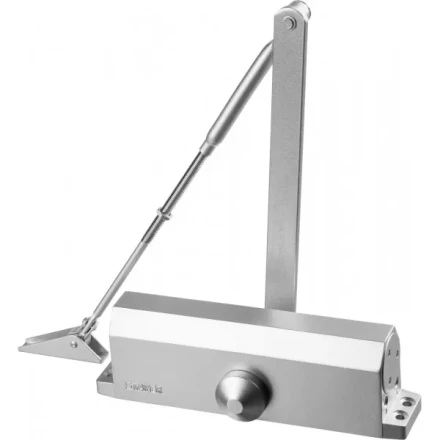 Доводчик дверной STAYER, для дверей массой до 100 кг, цвет серебро 37915-100 купить в Урае