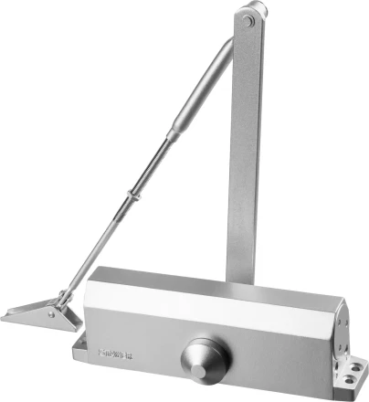 Доводчик дверной STAYER, для дверей массой до 100 кг, цвет серебро 37915-100 купить в Урае