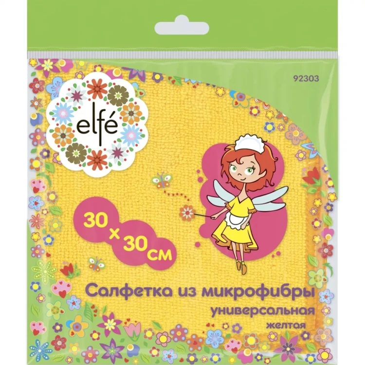 Салфетка универсальная из микрофибры желтая 300х300 мм Elfe 92303 купить в Урае