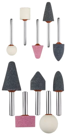 Набор ЗУБР &quot;МАСТЕР&quot;: Абразивные минишарошки-насадки для гравера и дрели, хвостовик d 3,2мм,  d 6мм 35998-H10 купить в Урае