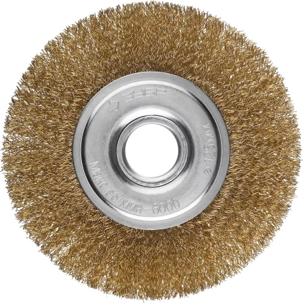 ЗУБР &quot;ПРОФЕССИОНАЛ&quot;. Щетка дисковая для УШМ, витая стальная латунированная проволока 0,3мм, 125х22мм 35187-125_z01 купить в Урае