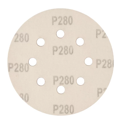 Круг абразивный на ворсовой подложке под &quot;липучку&quot;, перфорированный, P 280, 125 мм, 5 шт Сибртех 738127 купить в Урае