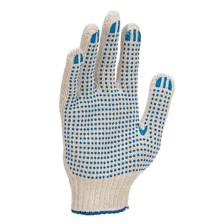 Перчатки трикотажные усиленные, с ПВХ точкой, 7 класс вязки Россия 677725 купить в Урае