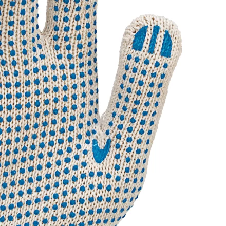 Перчатки трикотажные усиленные, с ПВХ точкой, 7 класс вязки Россия 677725 купить в Урае