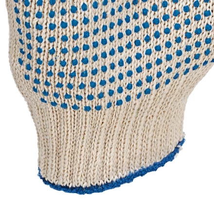 Перчатки трикотажные усиленные, с ПВХ точкой, 7 класс вязки Россия 677725 купить в Урае
