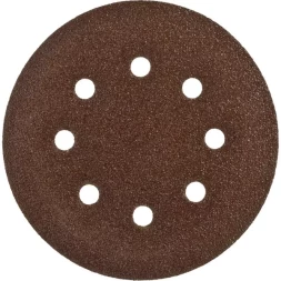 Круг шлифовальный ЗУБР "СТАНДАРТ" из абразивной бумаги на велкро основе, 6 отв., Р60, 150мм, 5шт 35350-150-060