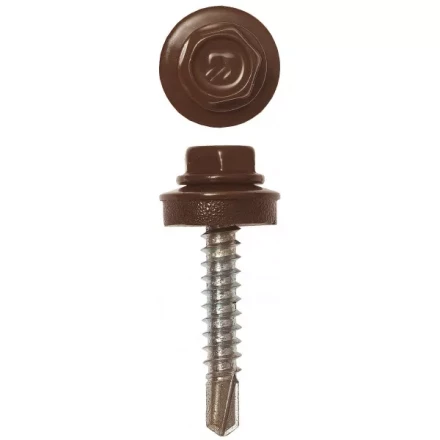 Саморезы ЗУБР &quot;ПРОФЕССИОНАЛ&quot; окраш., RAL 8017 шокол.-коричн., для крепл. кров. матер. к дерев. обреш., 4.8x29мм, 400шт 4-300315-48-029-8017 купить в Урае