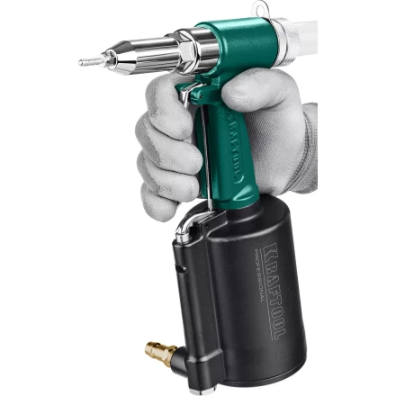 Заклепочник пневматический KRAFTOOL, корпус из алюминия, для заклепок из нержавеющей стали, 2,4-3,2-4-4,8мм 31184 купить в Урае