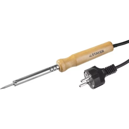 Паяльник MAXTerm с деревянной рукояткой, жало- конус, STAYER 55310-30, 30 Вт 55310-30 купить в Урае