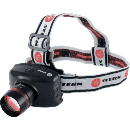 Фонарь наголовный Zoom 3W LED CRE Q5 160 Лм 100 м 3 режима 100% - 50% - стробоскоп 3хААА Stern 90567 купить в Урае