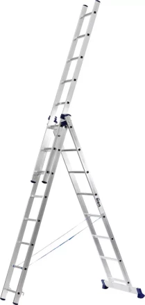 Лестница СИБИН универсальная, трехсекционная со стабилизатором, 9 ступеней 38833-09 купить в Урае