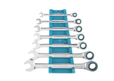 Набор ключей комбинированных с трещоткой, 8 - 19 мм, 7шт., CrV GROSS 14890 купить в Урае