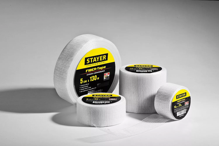 Серпянка самоклеящаяся FIBER-Tape, 10 см х 20м, STAYER Professional 1246-10-20 1246-10-20 купить в Урае