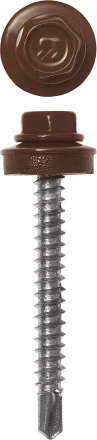 Саморезы ЗУБР &quot;ПРОФЕССИОНАЛ&quot; окраш., RAL 8017 шокол.-коричн., для крепл. кров. матер. к дерев. обреш., 4.8x35мм, 380шт 4-300315-48-035-8017 купить в Урае