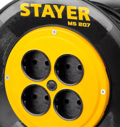 Удлинитель на катушке &quot;MS 207&quot;, 40 м, 2200 Вт, 4 гнезда, ПВС 2x0,75 мм2, STAYER 55073-40 купить в Урае