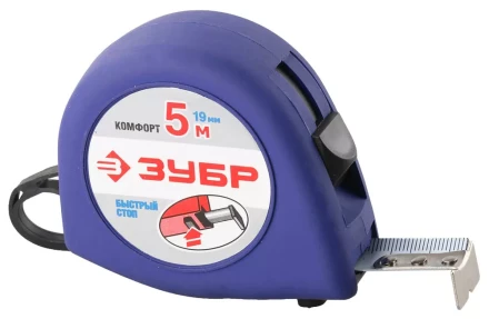 Рулетка ЗУБР &quot;СТАНДАРТ&quot;, корпус с резиновым напылением, 5м/19мм 34016-5 купить в Урае