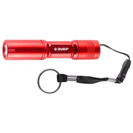 Фонарь ЗУБР &quot;МАСТЕР&quot; ручной, алюминиевый корпус, 1 сверхъяркий светодиод, 1АА, красный 56220-R купить в Урае