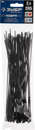 Кабельные стяжки черные КОБРА с плоским замком нейлоновые пакет серия ПРОФЕССИОНАЛ купить в Урае