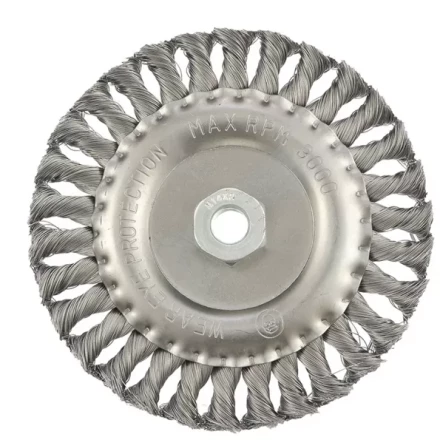 Щетка для УШМ 150 мм М14 плоская крученая проволока 0,35 мм MATRIX 74635 купить в Урае