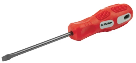 Отвертка ЗУБР &quot;ПРОФИ&quot; хромованадиевая сталь, двухкомпонентная рукоятка, магнит наконечник, SL5,0x100мм 25231-5.0-100_z01 купить в Урае