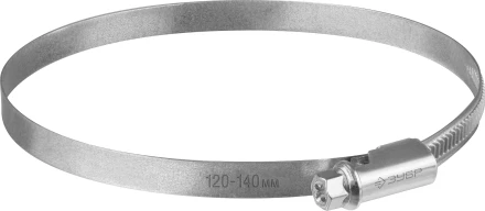 ЗУБР Х-9Н, 120 - 140 мм, накатная лента 9 мм, цинк, 10 шт, червячный хомут (37807-140) купить в Урае