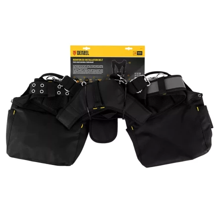 Пояс монтажника усиленный, с лямками, сумки поясные, держатель для молотка// Denzel 90290 купить в Урае