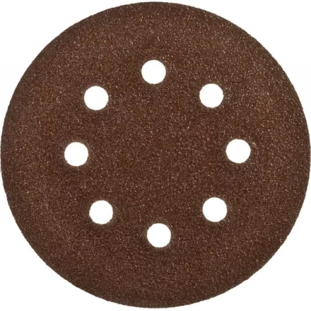 Круг шлифовальный ЗУБР &quot;СТАНДАРТ&quot; из абразивной бумаги на велкро основе, 8 отв., Р60, 125мм, 5шт 35350-125-060 купить в Урае