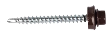 Саморезы ЗУБР &quot;ПРОФЕССИОНАЛ&quot; окраш., RAL 8017 шокол.-коричн., для крепл. кров. матер. к дерев. обреш., 4.8x50мм, 250шт 4-300315-48-050-8017 купить в Урае