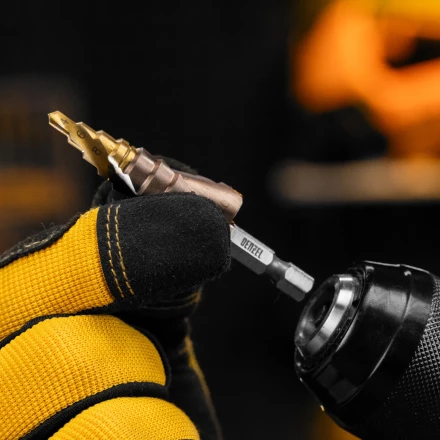 Сверло ступенчатое Denzel 723613, 4-6-8-10-12-14-16-18-20 мм, Р6М5К5, 6-гр. хвостовик купить в Урае