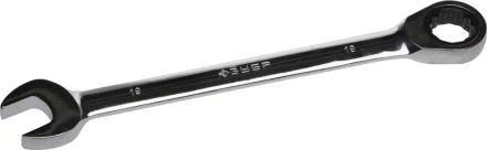 Ключ ЗУБР &quot;ПРОФИ&quot; гаечный комбинированный трещоточный, Cr-V сталь, хромированный, 19мм 27074-19 купить в Урае