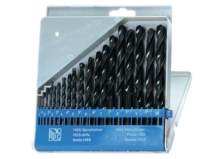 Набор сверл по металлу 1-10 мм (через 0,5 мм) HSS 19 шт пластиковый бокс цилиндрический хвостовик SPARTA 723705 купить в Урае