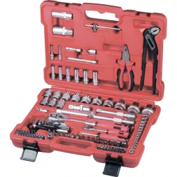 Набор слесарно-монтажный с квадратами 1/4", 1/2" и 5/16", 117 предм  MATRIX PROFI 13587