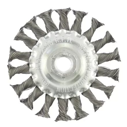 Щетка для УШМ 100 мм М14 плоская крученая проволока 0,5 мм MATRIX 74639 купить в Урае