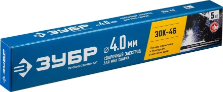 ЗУБР Д 4.0 х 450 мм, 5 кг в коробке, ЗОК-46 рутил-целлюлозный, электрод сварочный, Профессионал (40035-4.0) купить в Урае