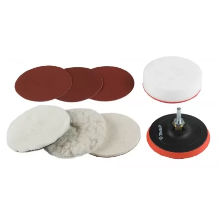 Набор ЗУБР &quot;ЭКСПЕРТ&quot; насадки полировальные для дрели/УШМ, 125мм, 7шт 3591-125-H7 купить в Урае