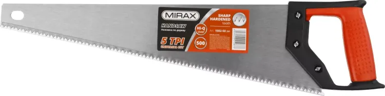 Ножовка по дереву (пила) MIRAX Universal 500 мм, 5 TPI, рез вдоль и поперек волокон, для крупных и средних заготовок 1502-50_z01 купить в Урае