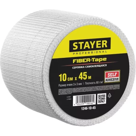 Серпянка самоклеящаяся FIBER-Tape, 10 см х 45м, STAYER Professional 1246-10-45 1246-10-45 купить в Урае