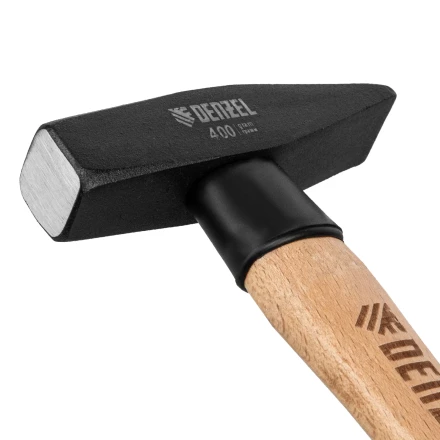Молоток слесарный, 400 г Denzel, кованый квадратный боек, буковая рукоятка, 10428 купить в Урае