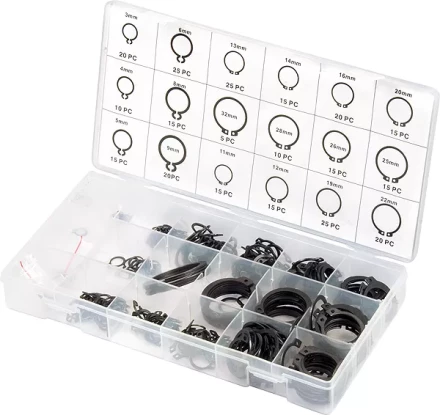 Набор стопорных колец, D 3 - 32 мм, 300 предм. СИБРТЕХ 47600 купить в Урае