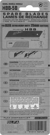 Лезвие OLFA &quot;BLACK MAX&quot; сегментированное, 5шт, 25х126х0,7мм OL-HBB-5B купить в Урае